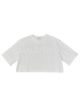 Valentino Garavani white logo cropped t-shirt